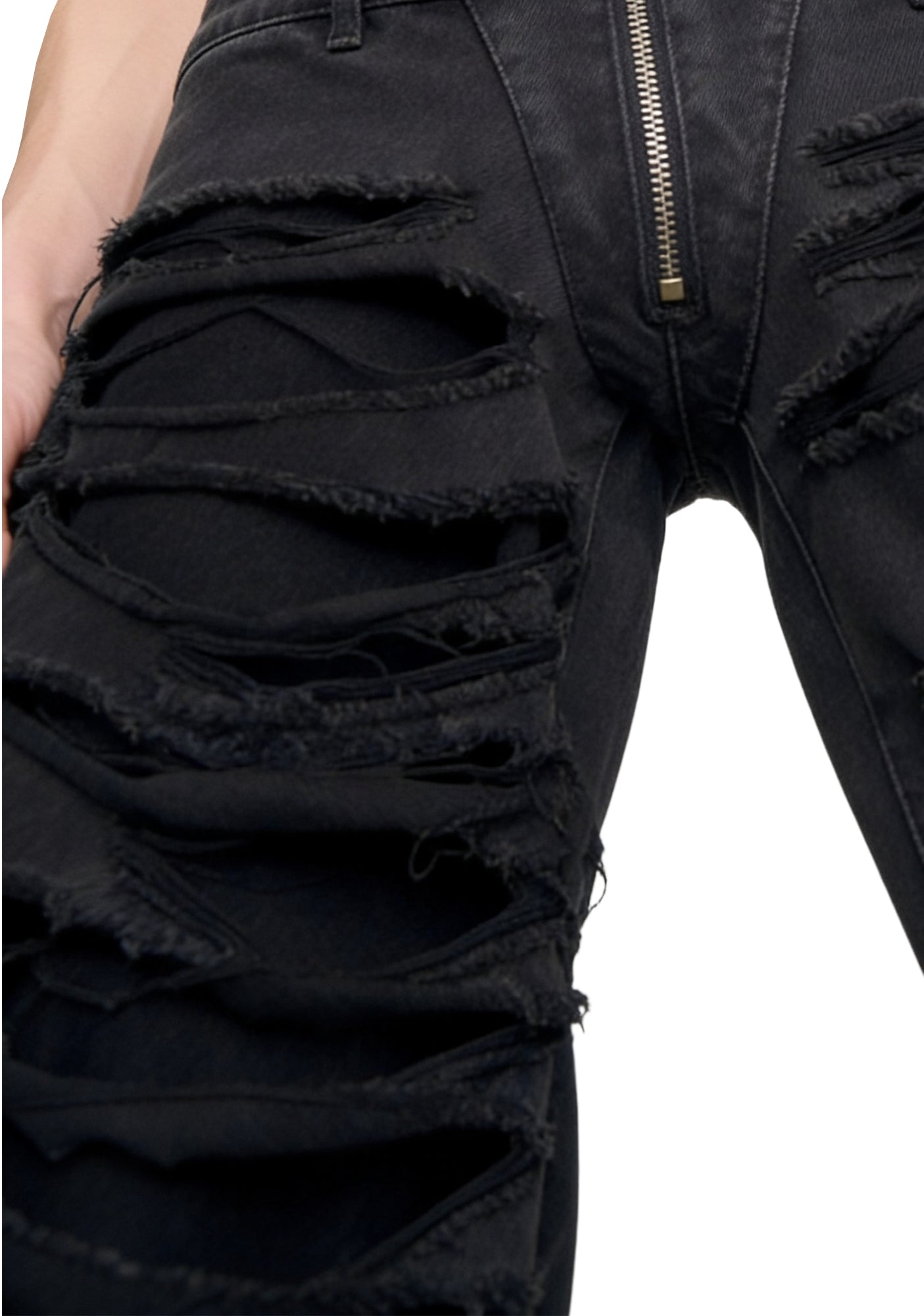 Denim Thong Pants - Black Wash - Image 5