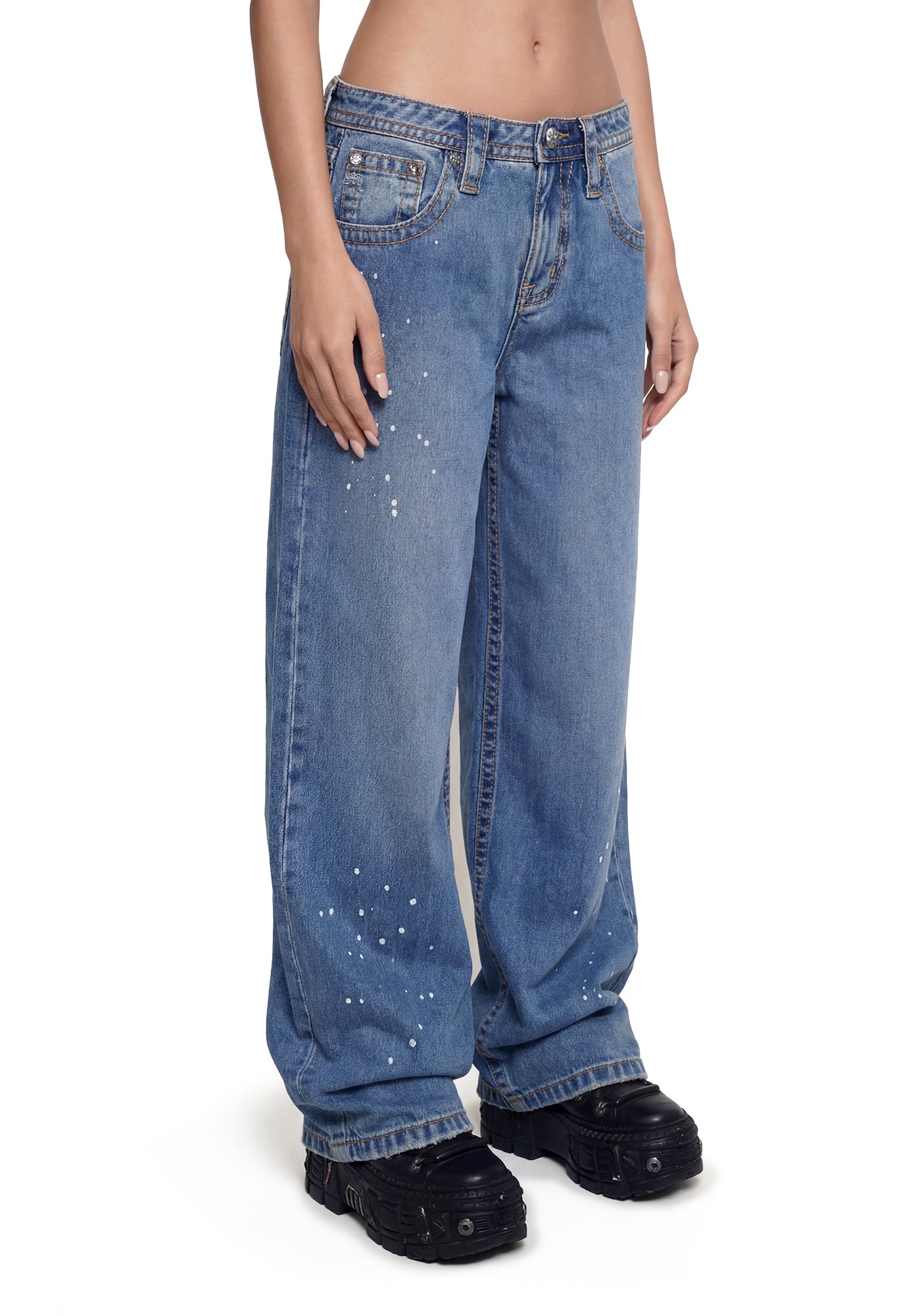 Lyrix Baggy Wide Leg - Light Wash - Image 4