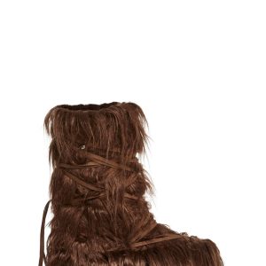 Warp Faux Fur Boots - Brown