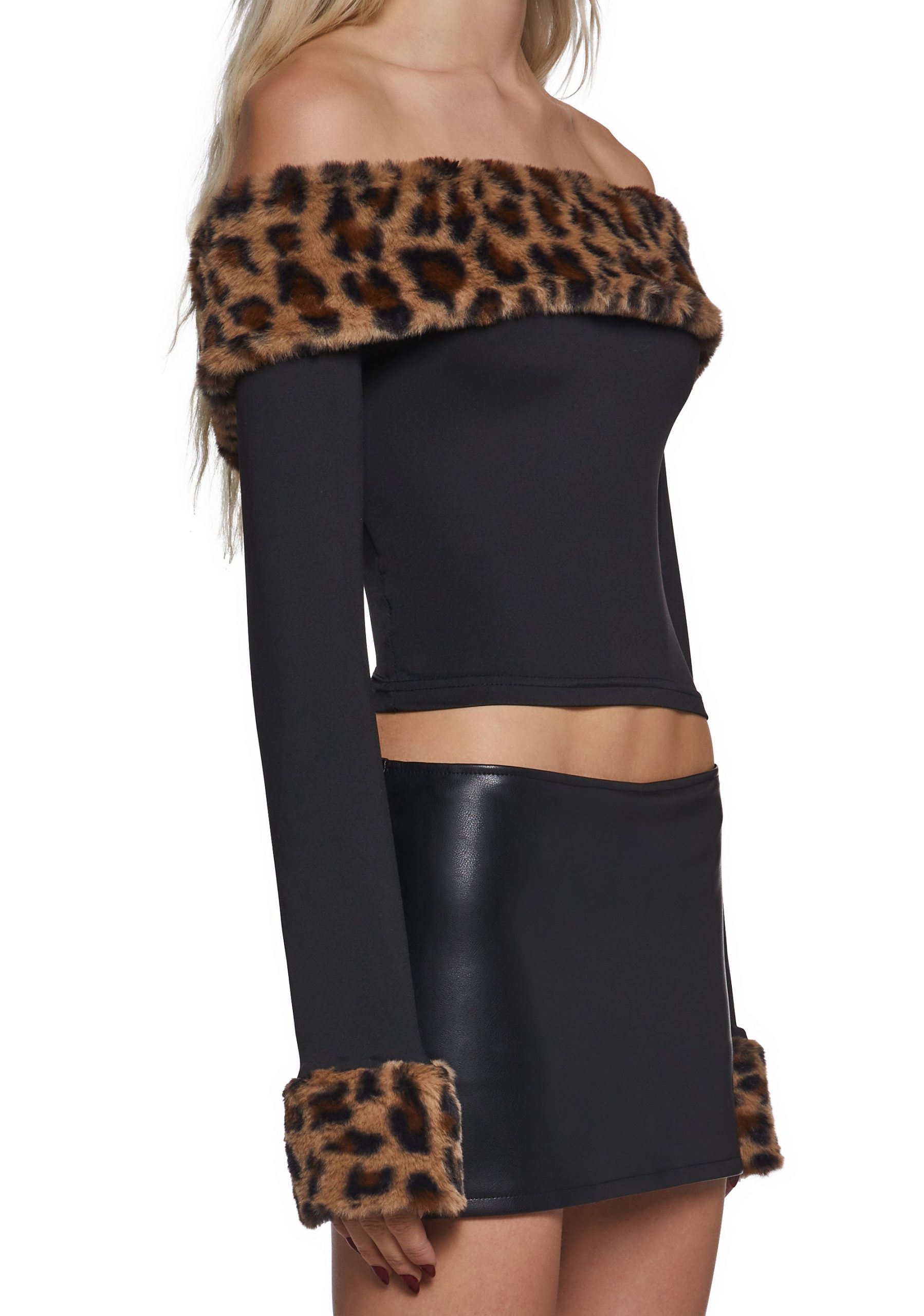 Socialite Spotted Leopard Off The Shoulder Top - Image 5