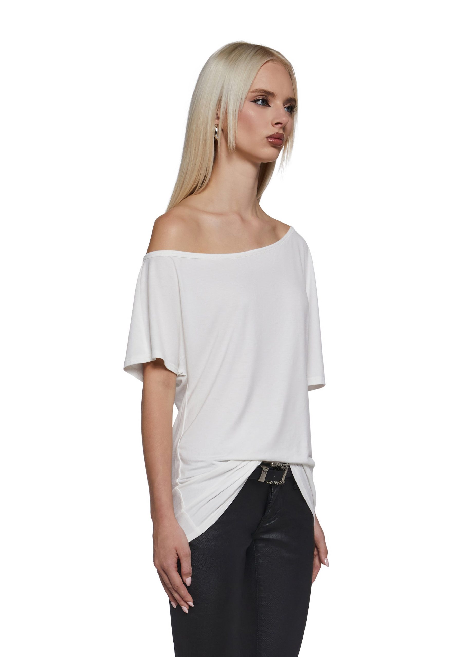 Flirting Over Oversized Tee - White - Image 3