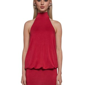 Club Moves Halter Dress -  Red