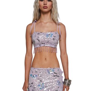 Fluorescent Eden Crop Tank - Purple