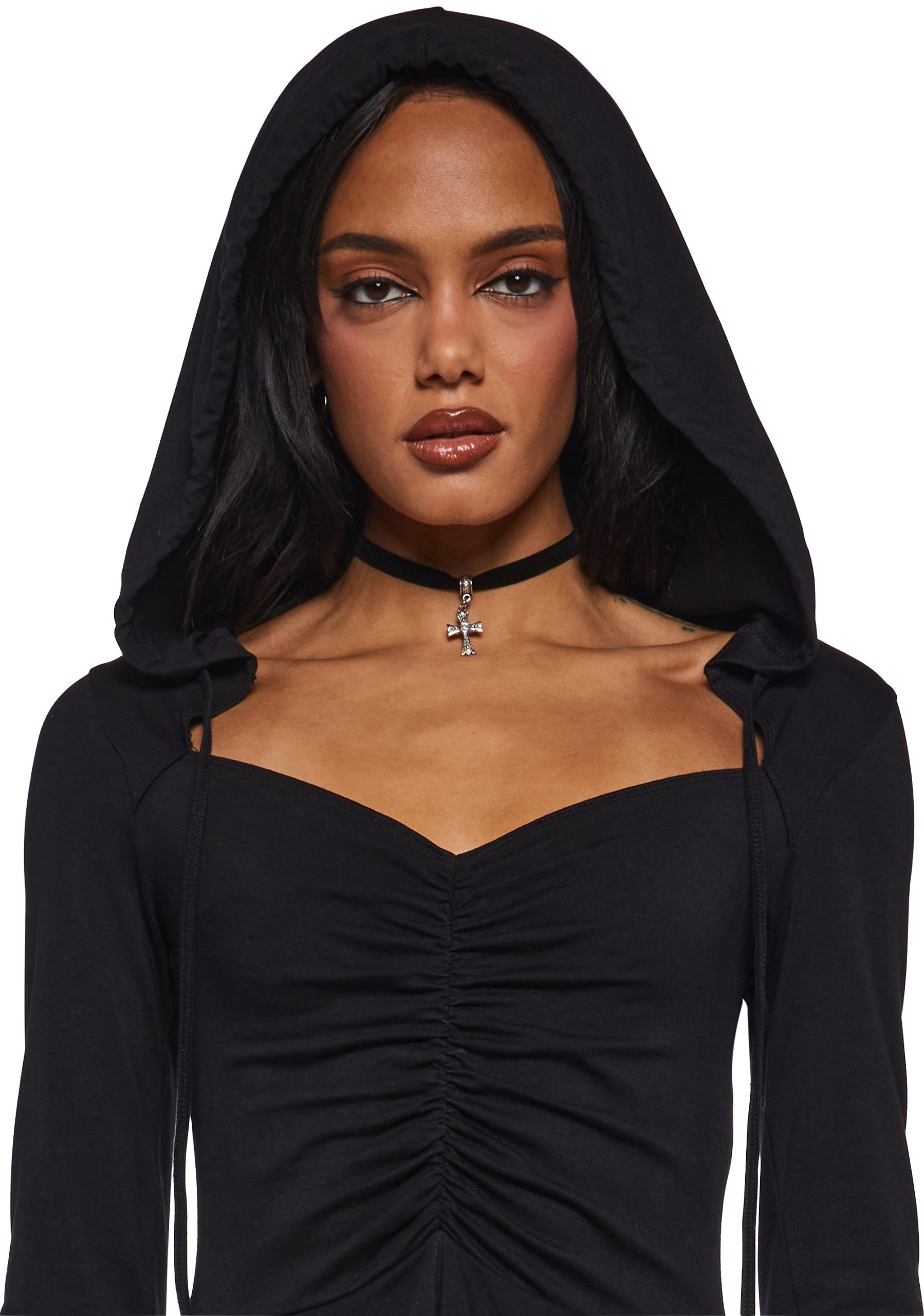 F Is For Fairies® Hooded Mini Dress - Black - Image 5