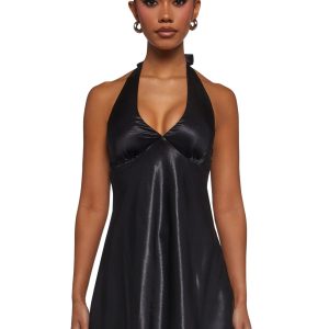 House Party Halter Dress - Black