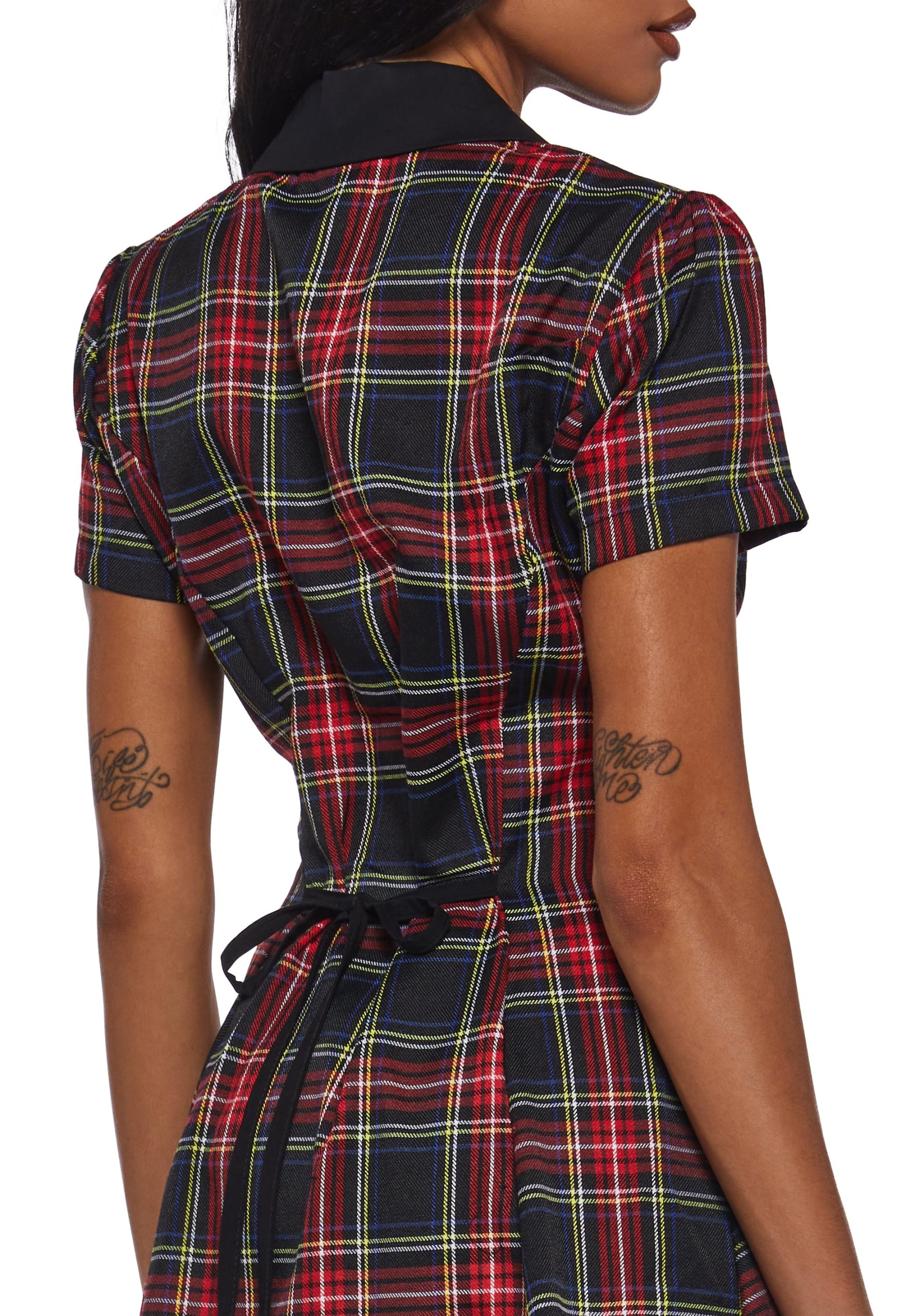 Devil You Don't Exist Plaid Dress - Image 6