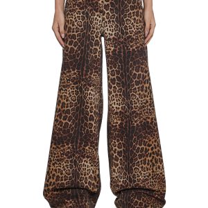 Sinful Attitude Wide Leg Jeans - Leopard