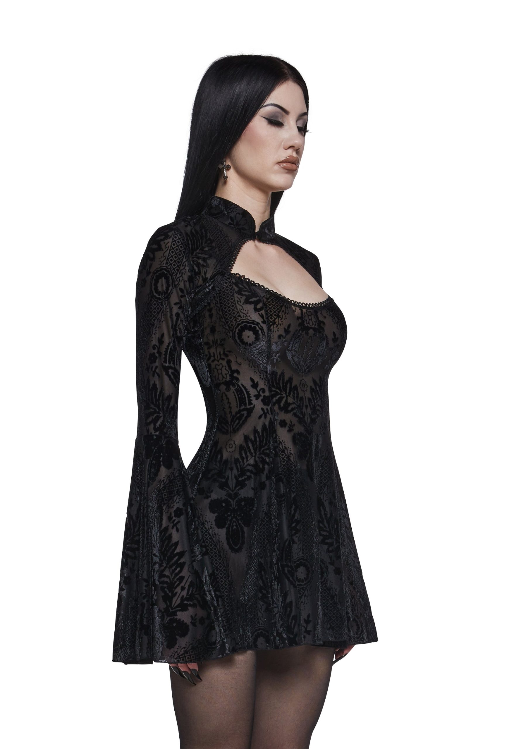 Druid's Sister Mini Dress And Shrug Set - Black - Image 3
