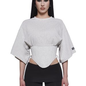 Team Player Corset T-Shirt - Gray