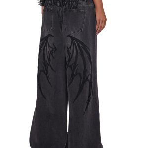 Outro Embroidered Wide Leg Jeans