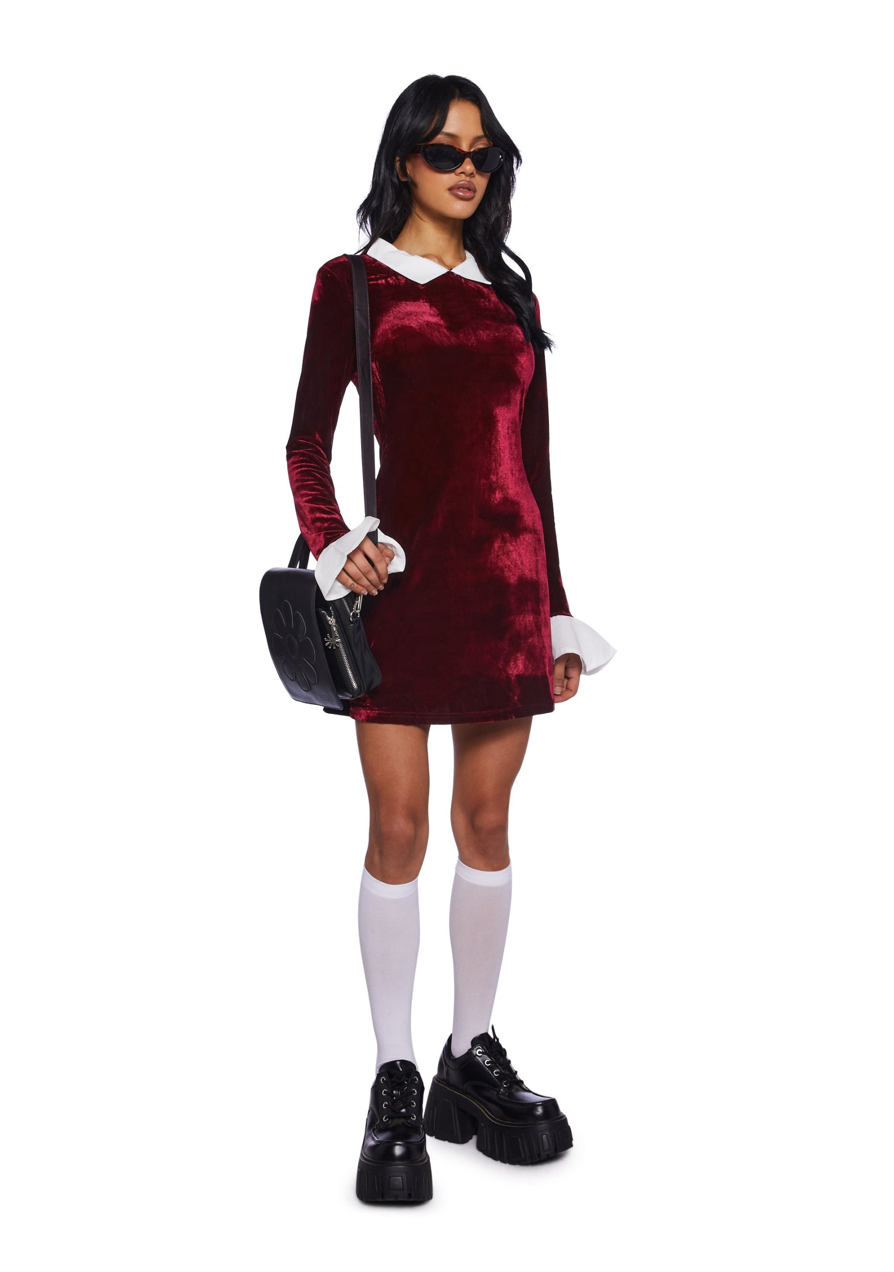 Macchiato Sessions Velvet Dress - Red - Image 2