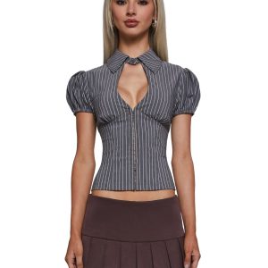 Absolute Trend Poplin Blouse - Gray