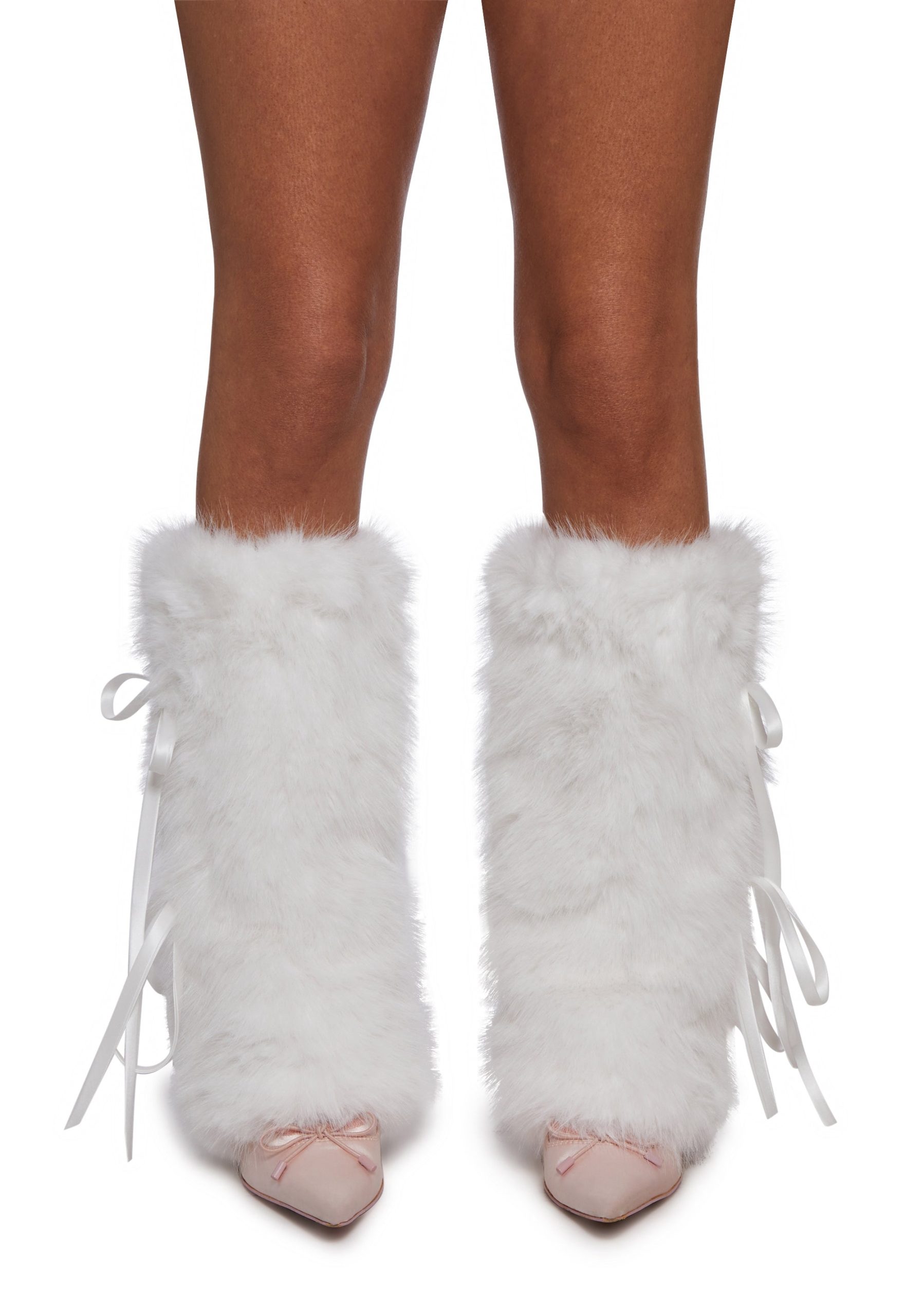 Frost Flirt Bow-Tied Faux Fur Warmers - Image 3