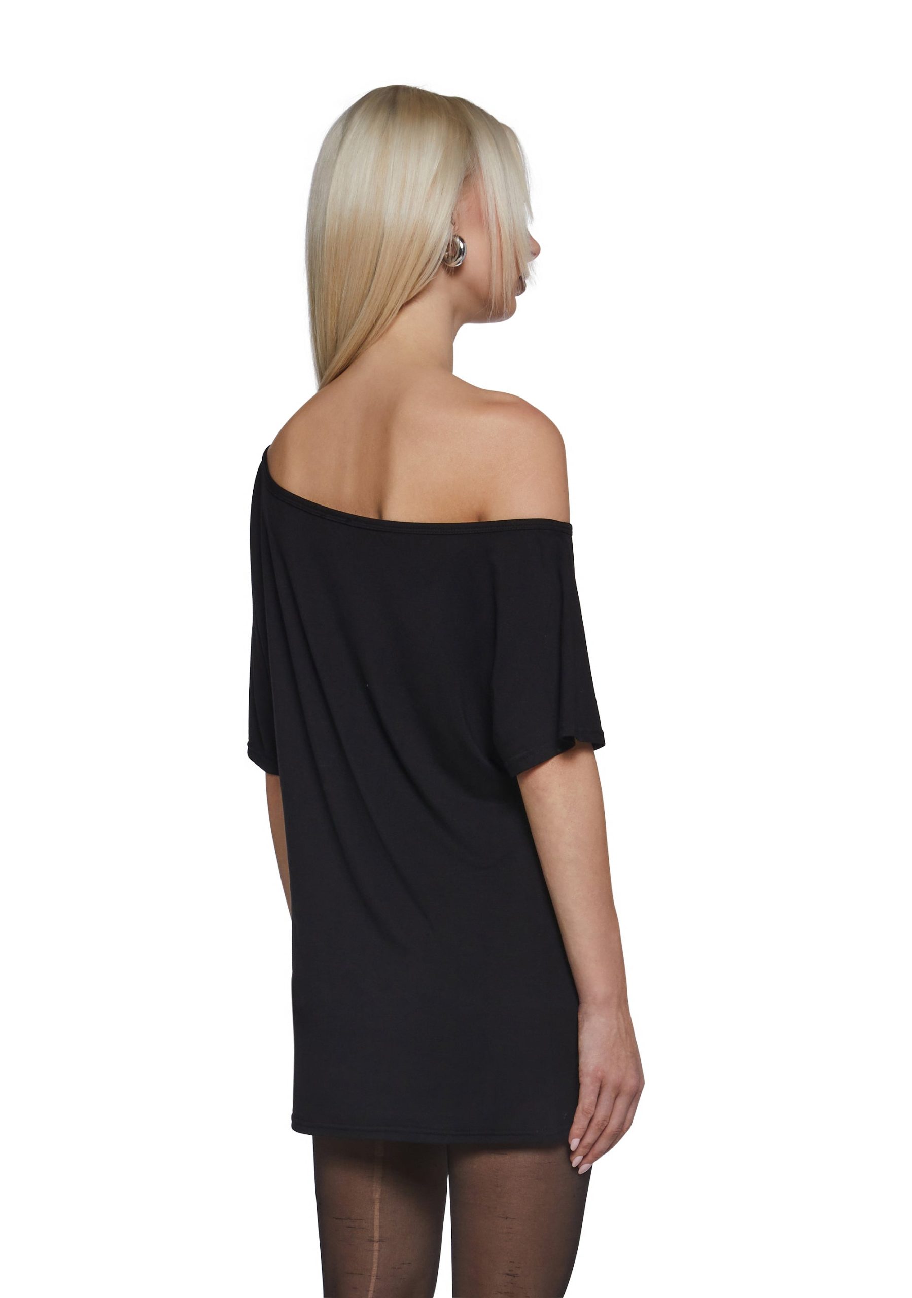 Flirting Over Oversized Tee - Black - Image 4