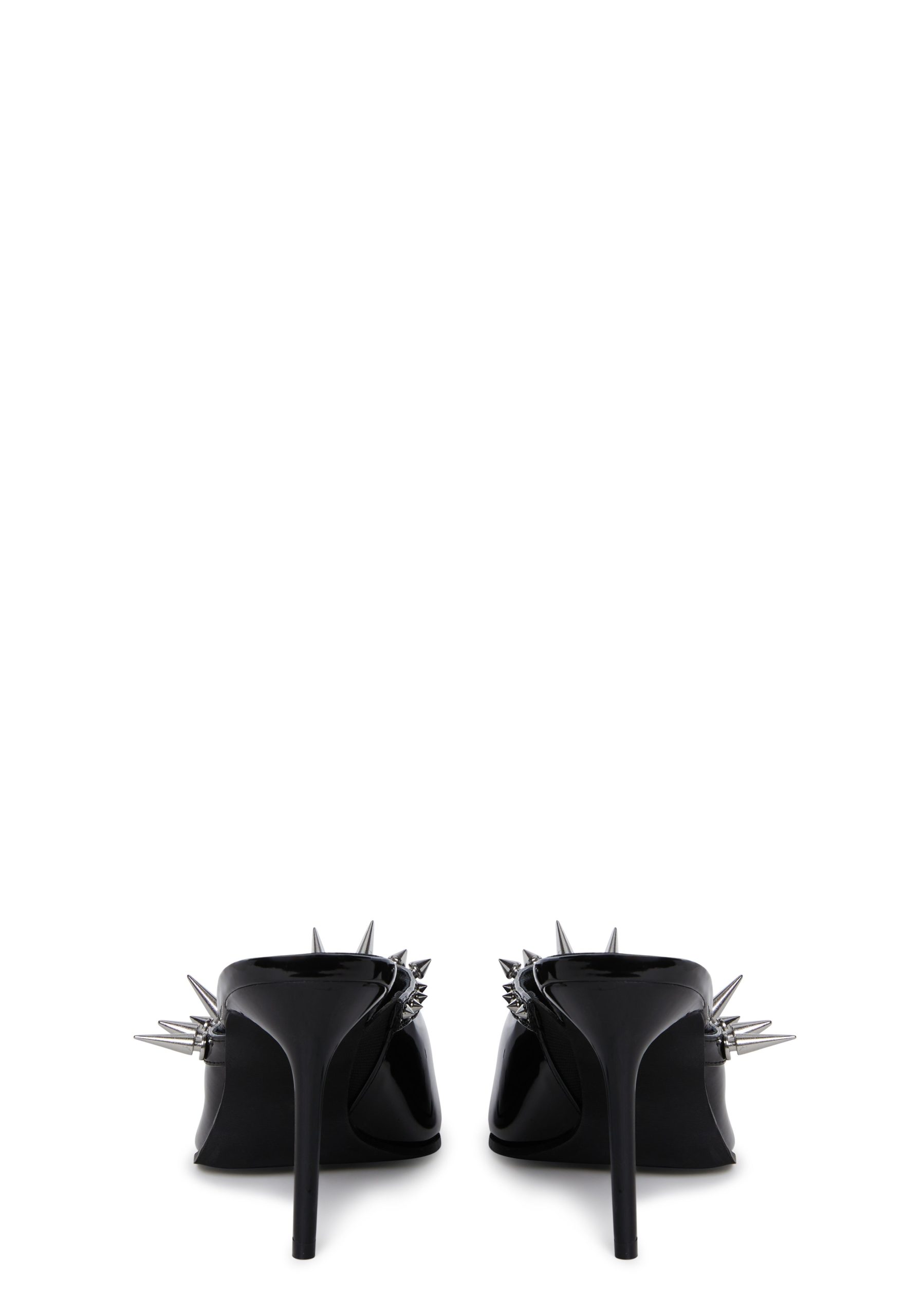 On Your Toes Spiked Mules - Black - Image 4