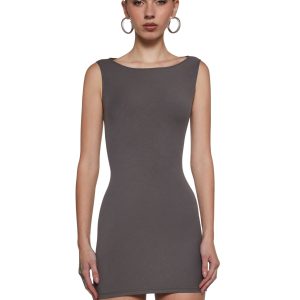 Chic Angles Mini Dress - Gray