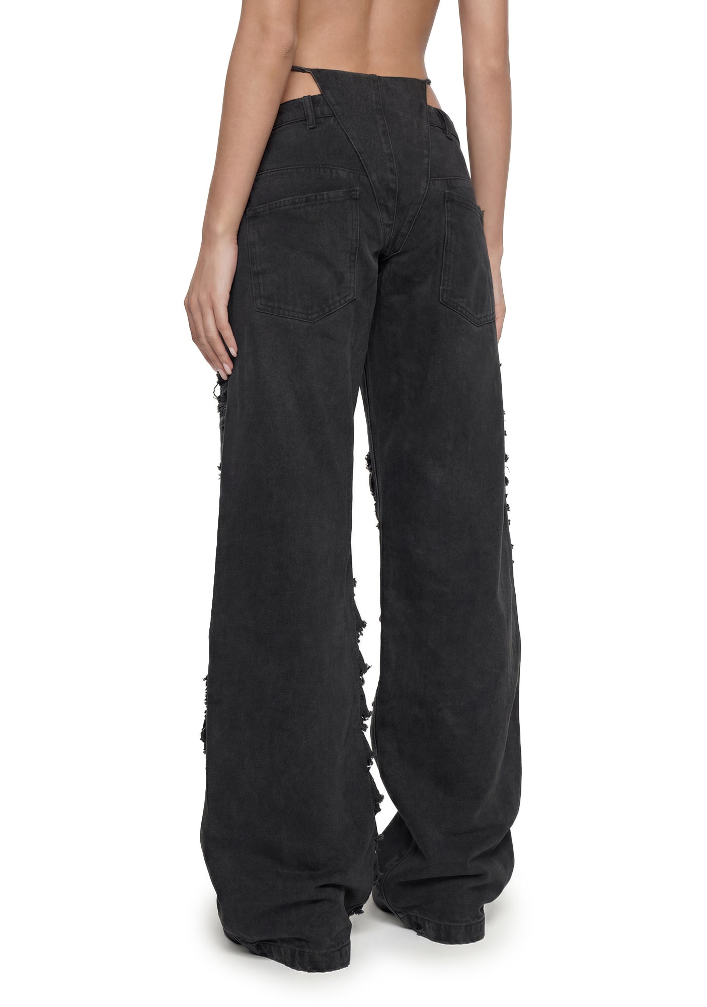 Denim Thong Pants - Black Wash - Image 4