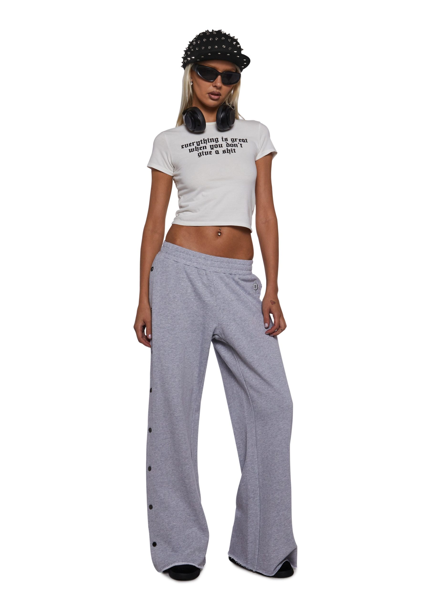 Ego Washed Boyfriend Sweatpants - Gray - Image 2