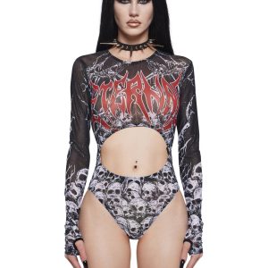 Graveyard Anthem Cut Out Bodysuit