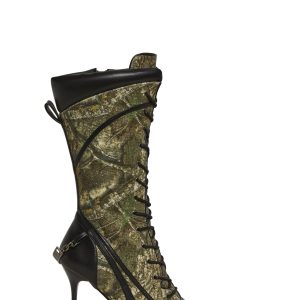 Camo Lace Up Heeled Boots