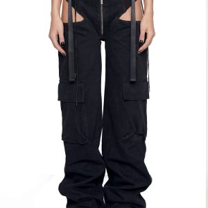 Denim Panty Trousers - Black