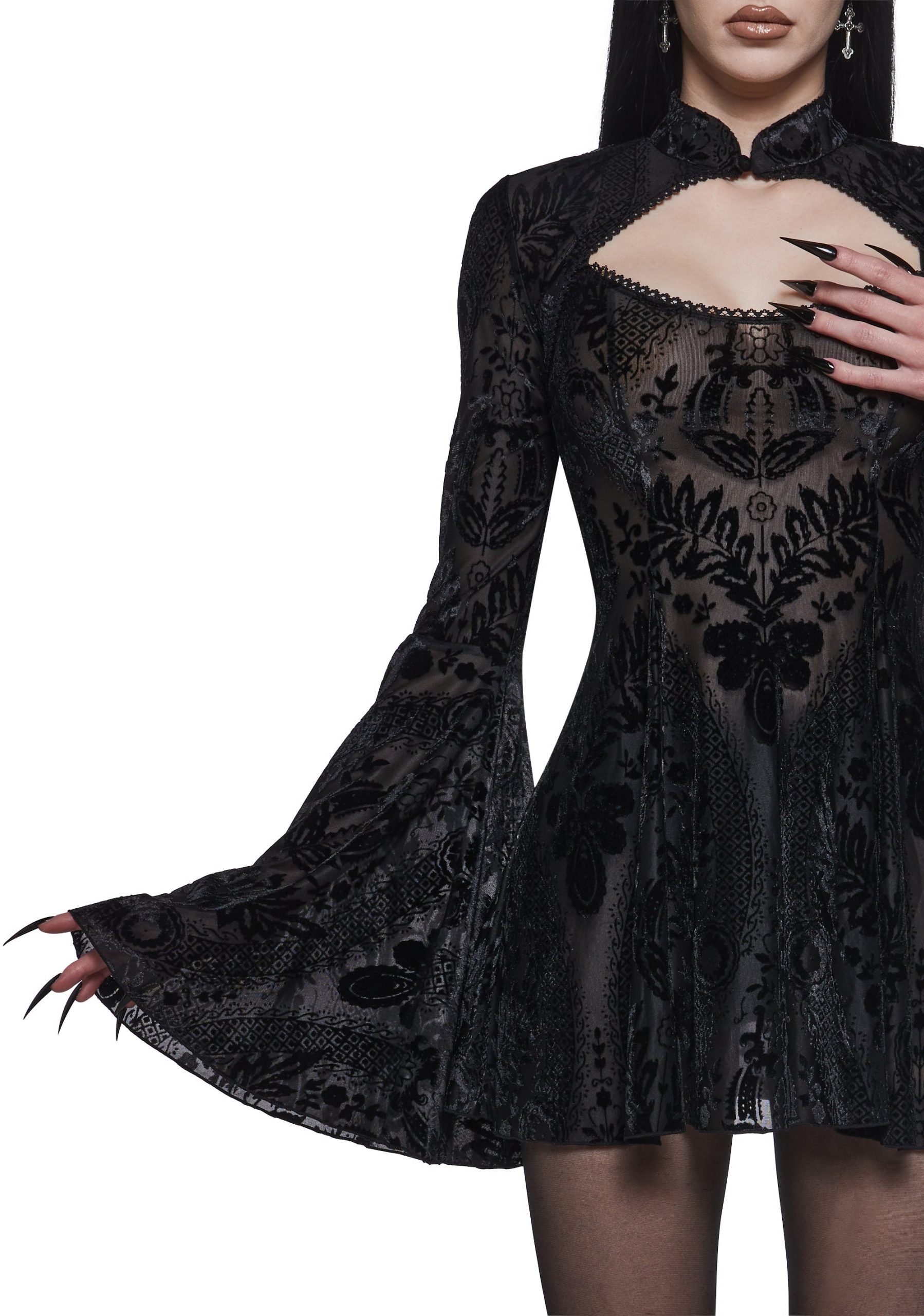 Druid's Sister Mini Dress And Shrug Set - Black - Image 5