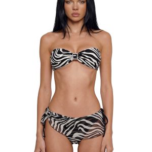 Wild Getaway Bandeau Bikini Set - Zebra