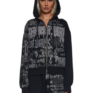 Ego Zip-Up Hoodie With Graphics