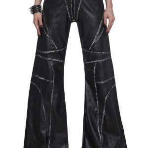 Oversize Thong Pants Black Washed