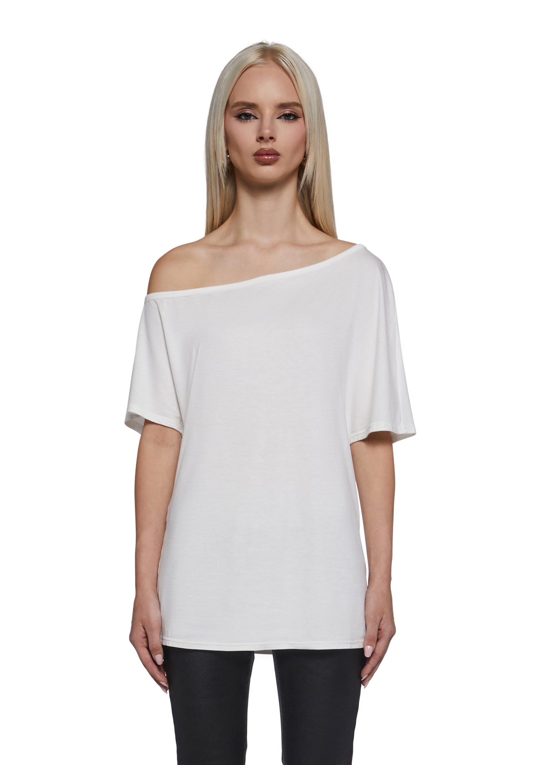 Flirting Over Oversized Tee - White