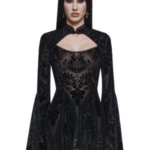 Druid's Sister Mini Dress And Shrug Set - Black