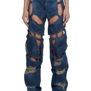 Moto Denim Floating Pants - Indigo