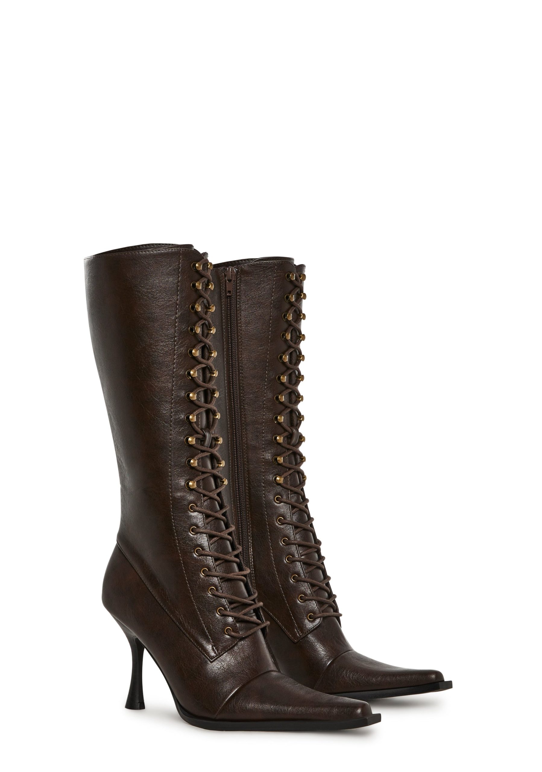 Tricks And Trials Lace Up Boots - Brown - Image 3