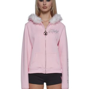 Faux Fur Trimmed Hoodie