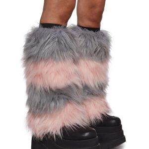 Your Digits Striped Fur Leg Warmers
