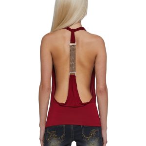 Celeb Status Halter Top - Red