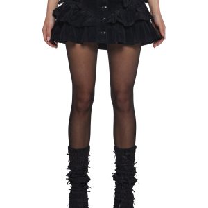 Cheerful Charm Mini Skirt - Black
