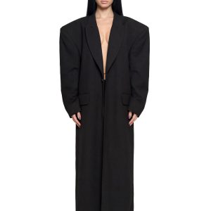 Elongated Blazer Coat - Black