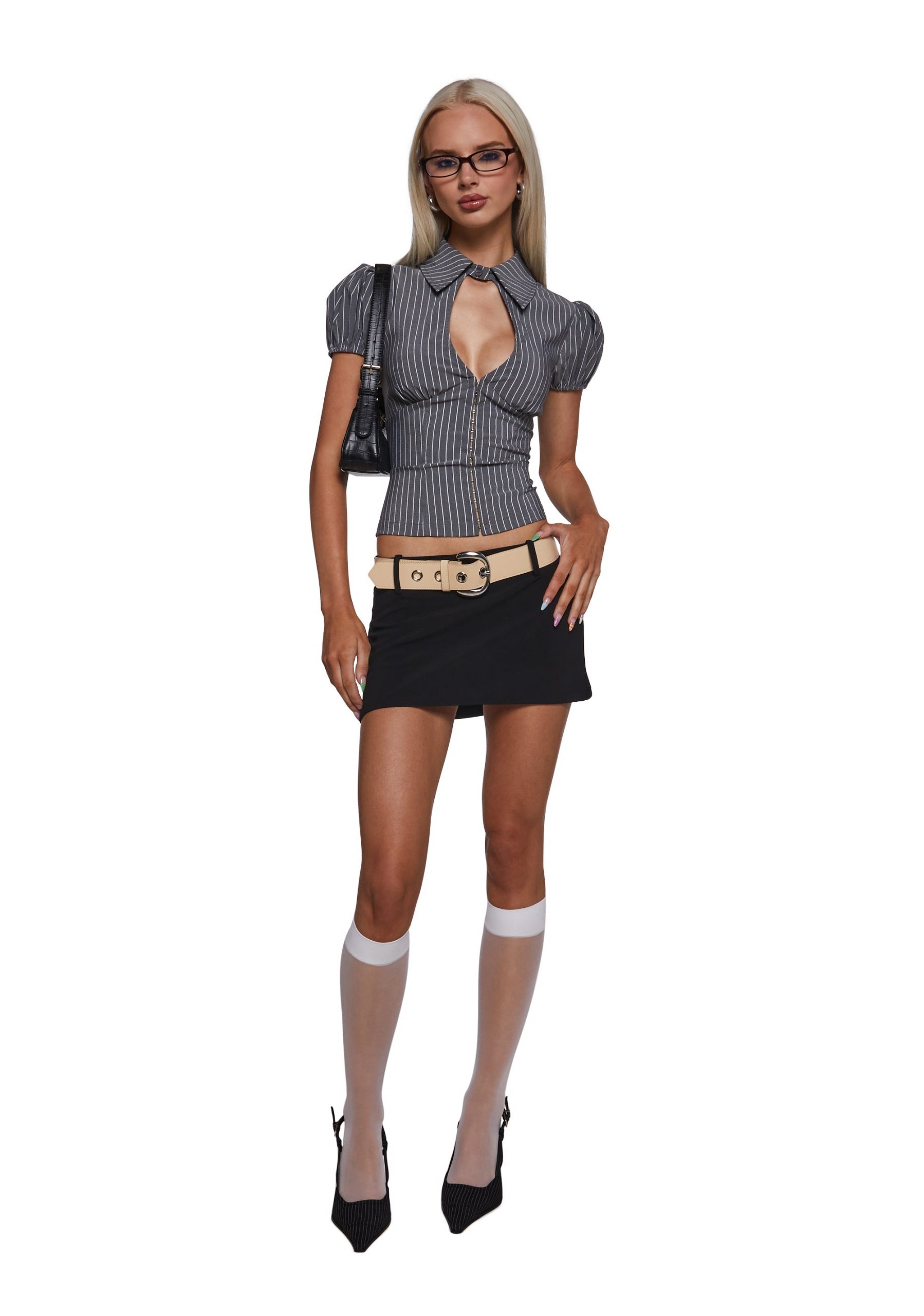 Popular Girl Belted Mini Skort - Image 2