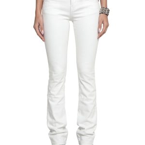 Gabbriette Low Rise Bootcut Jeans - White