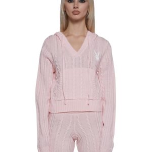 Cable Knit Pullover Hoodie