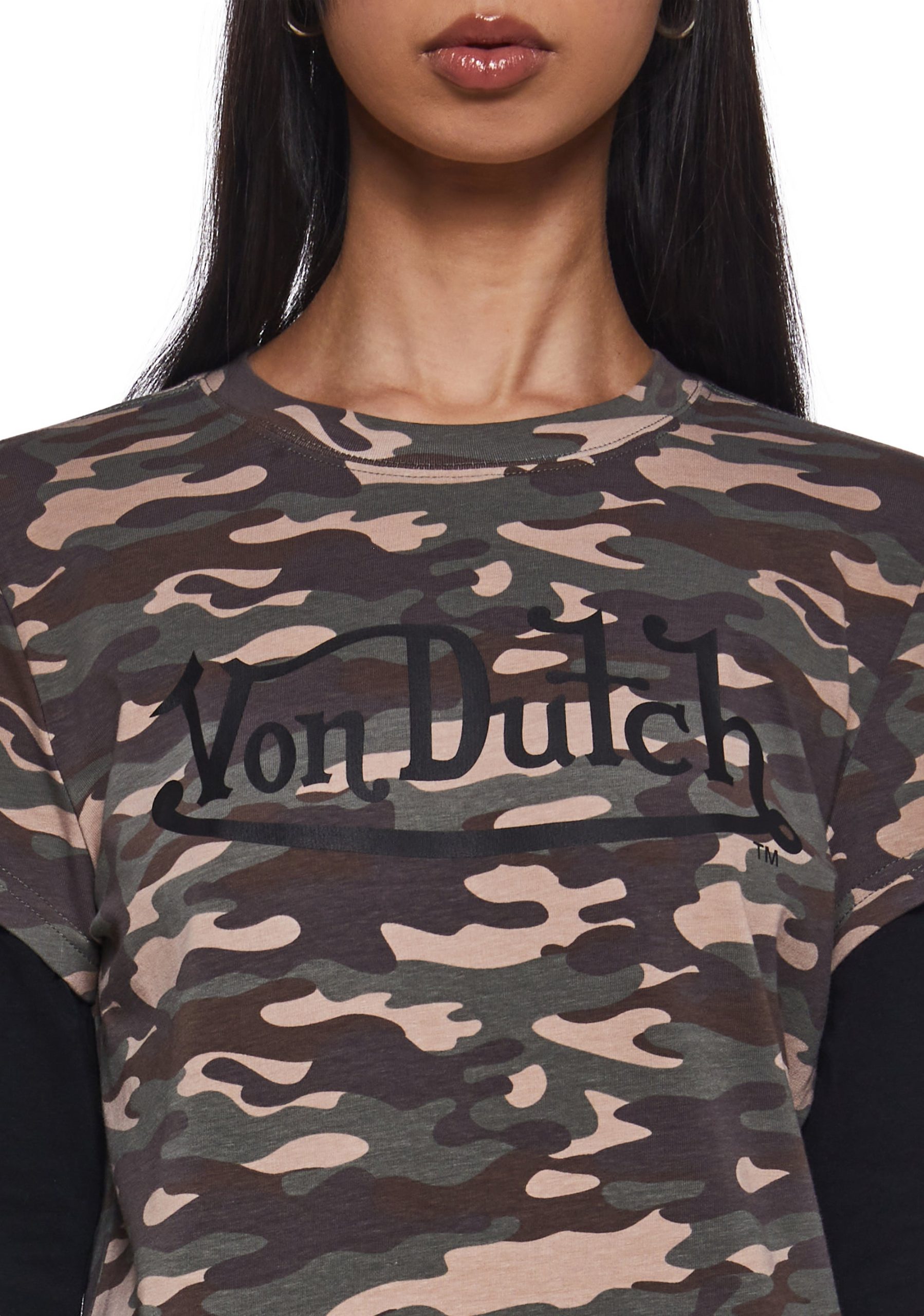 Camo Twofer Long Sleeve Top - Image 5