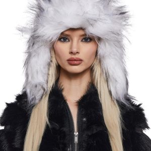 Aura Faux Fur Trapper Hat - White