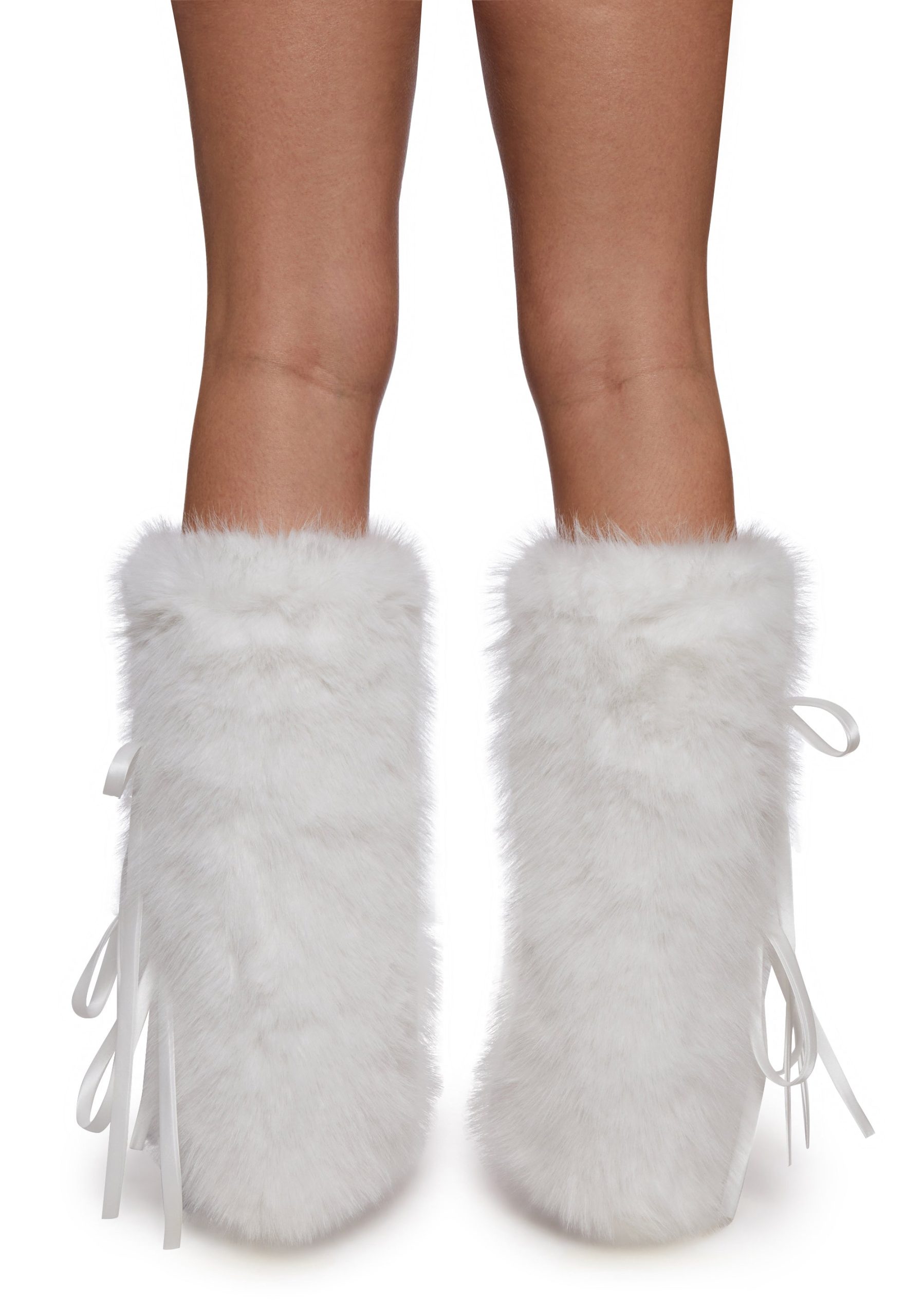 Frost Flirt Bow-Tied Faux Fur Warmers - Image 2