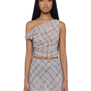 Sussex Plaid Off The Shoulder Set