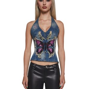 Denim Neckholder Top