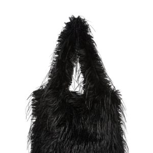Star Dream Faux Fur Shoulder Bag - Black