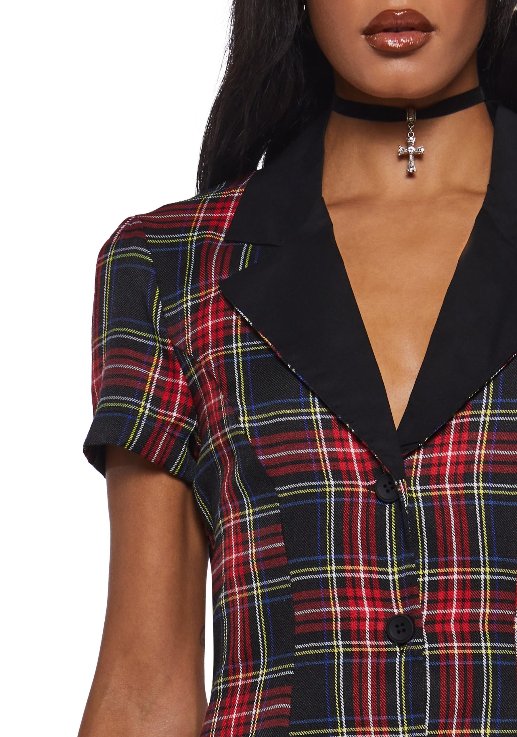 Devil You Don't Exist Plaid Dress - Image 5