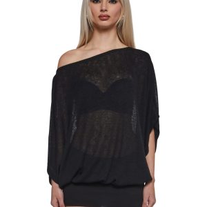 Ego Off The Shoulder Knit Mini Dress