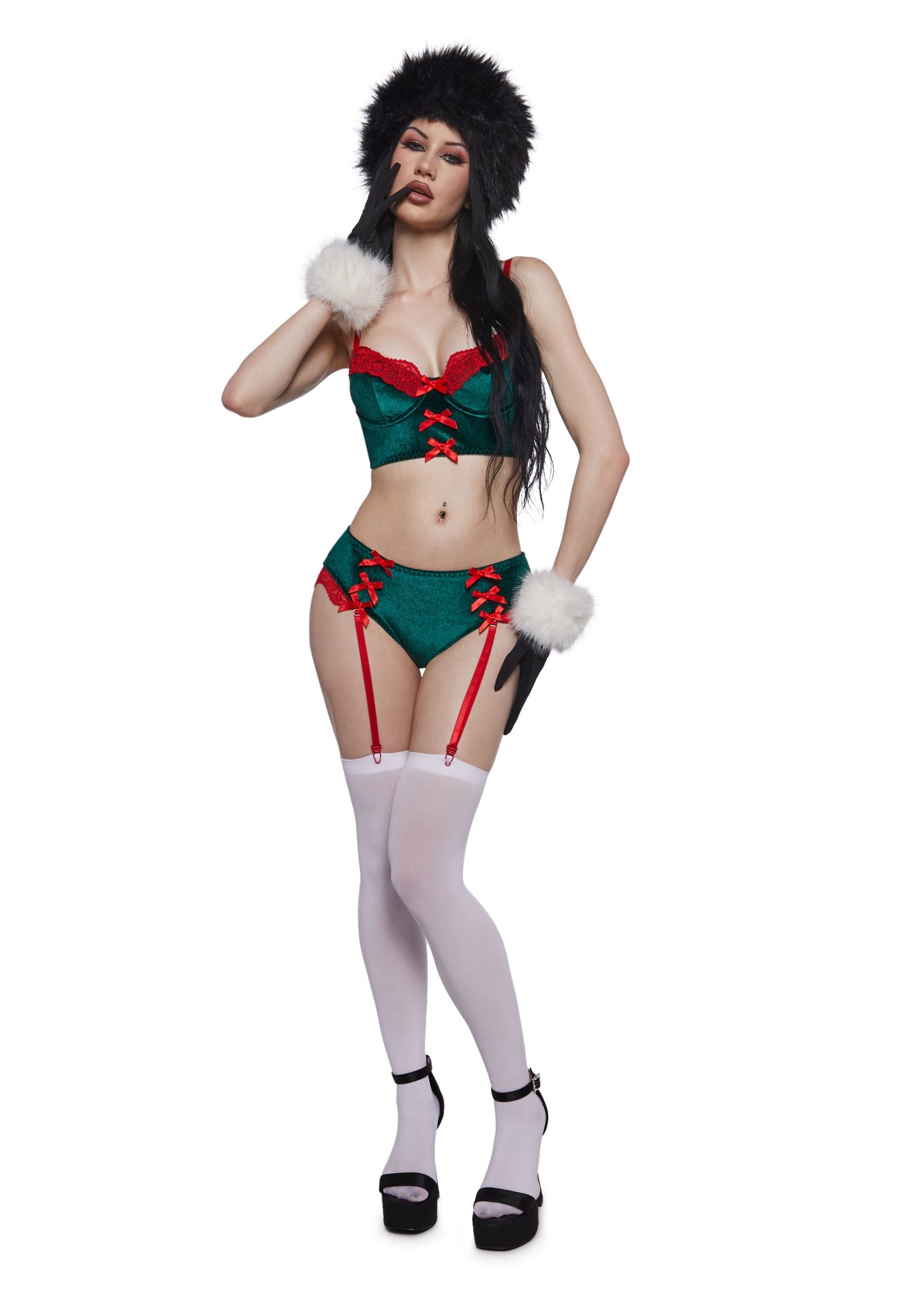 True Romance Lingerie Set - Green - Image 2